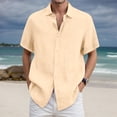 thumbnail image 2 of DGMIOCS Chemise Classique pour Homme à Manches Courtes, Chemise de Voyage Anti-Rétrécissement Jaune Pâle S, 2 of 4