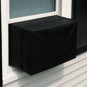 Dependable Industries Vinyl Outside Window Unit AC Air Conditioner Cover with Straps Keep Dirt and Dust Out in The Off Season ( 25.5" x 17" x 20.5") Black
