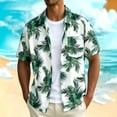 thumbnail image 2 of Bxsruta Men's Hawaiian Shirt Short Sleeve Tropical Floral Print Button Down Casual Lightweight Beach Vacation Shirt, 2 of 6