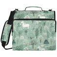 thumbnail image 2 of Zipper Binder with Shoulder Strap 2 inch 3 Ring Waterproof File Folder Organizer Bag 500 Sheet Mint Green Unicorns and Trees, 2 of 8