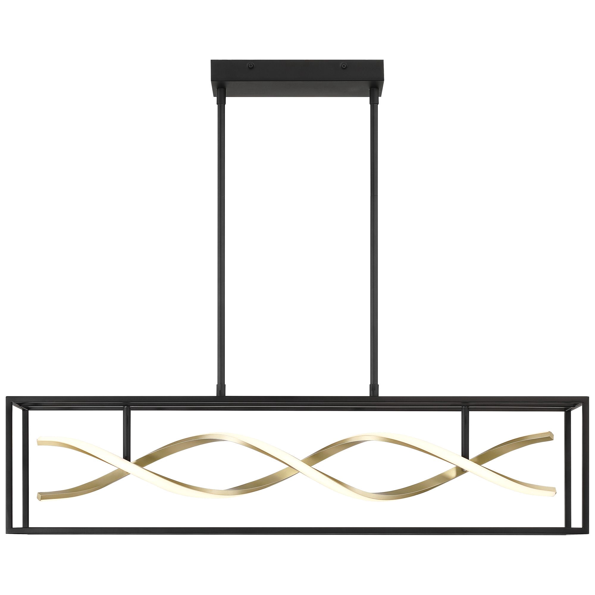 Possini Euro Design Cheva 35 1/2" Modern Pendant Chandelier Ceiling Light Fixture Dining Room Over Table Kitchen Island LED Black Sand Gold Finish