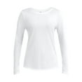 thumbnail image 6 of Time and Tru Women's Cotton Crewneck Tee with Long Sleeves, 2-Pack, Sizes XS-XXXL, 6 of 7