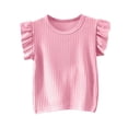 thumbnail image 4 of Girls Short Sleeve T Shirts Kids Cute Pleated Blouse Summer Casual Tops Tees 6-12 Months 12-24 Months 2t 3t 4t 5t 6t 7t 8t 9t Children, 4 of 6