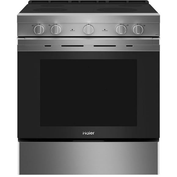 Haier 30" Smart Electric Range with No-Preheat Air Fry Stainless Steel - QCSS740RNSS