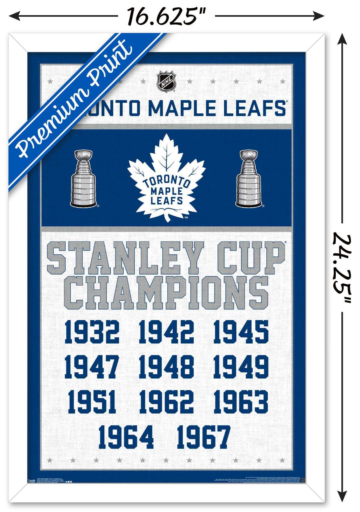 NHL Toronto Maple Leafs - Champions 16 Wall Poster, 14.725" x 22.375", Framed