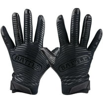 Battle Sports Doom 1.0 Youth Football Receiver Gloves - Medium - Black