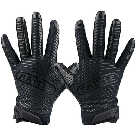 Battle Sports Doom 1.0 Adult Football Receiver Gloves - Small - Black