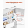 thumbnail image 3 of Over The Toilet Storage Cabinet, Bathroom Storage Organizer with Double Door and Adjustable Shelf, Bathroom Space Saver Organizer Above Toilet with Open Shelf, White, 3 of 4