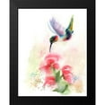 thumbnail image 2 of Shefranov, Olga 12x14 Black Modern Framed Museum Art Print Titled - Red Flower Hummingbird, 2 of 5