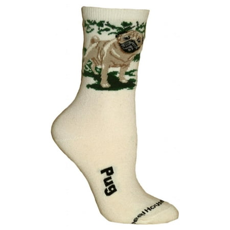 

Fawn Pug Natural Color Cotton Ladies Socks