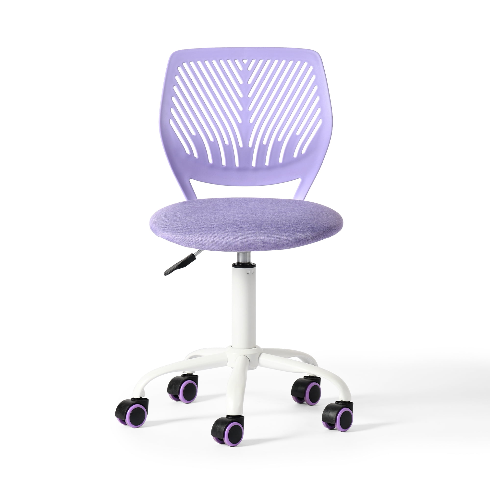 Homy Casa Teen Task Chair, Armless Office Chair Swivel with Soft Cushion for Study Kids Teens Child, Purple