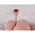 thumbnail image 4 of 1.5 ct Red Ruby 6mm Round Cut And Moissanite Diamond Engagement Ring in 10k Rose Gold for her, 4 of 5