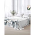 thumbnail image 6 of Queen Flat Sheet Only Country Eucalyptus Leaf Soft Microfiber Cooling Bedding Sheets Watercolor Light Blue Leaves Flat Bed Sheet for Hotel,Home Decor, 6 of 9