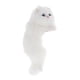 thumbnail image 2 of Bonita figura de gato de peluche para escritorio de casa, estatua de gato de simulación, artesanías, regalos Blanco Izquierdo, 2 of 9