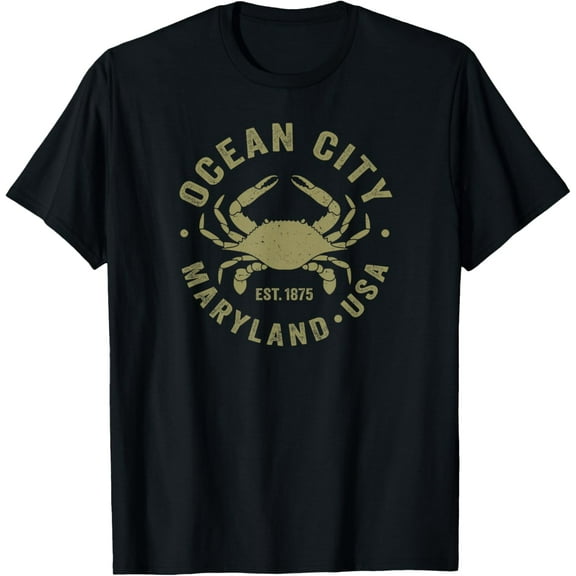 Ocean City Maryland Crab Retro Throwback Men Women Souvenir T-Shirt