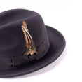thumbnail image 2 of Montique Men's Black Snap Brim Crushable Felt Wool Fedora Hat H10, 2 of 2