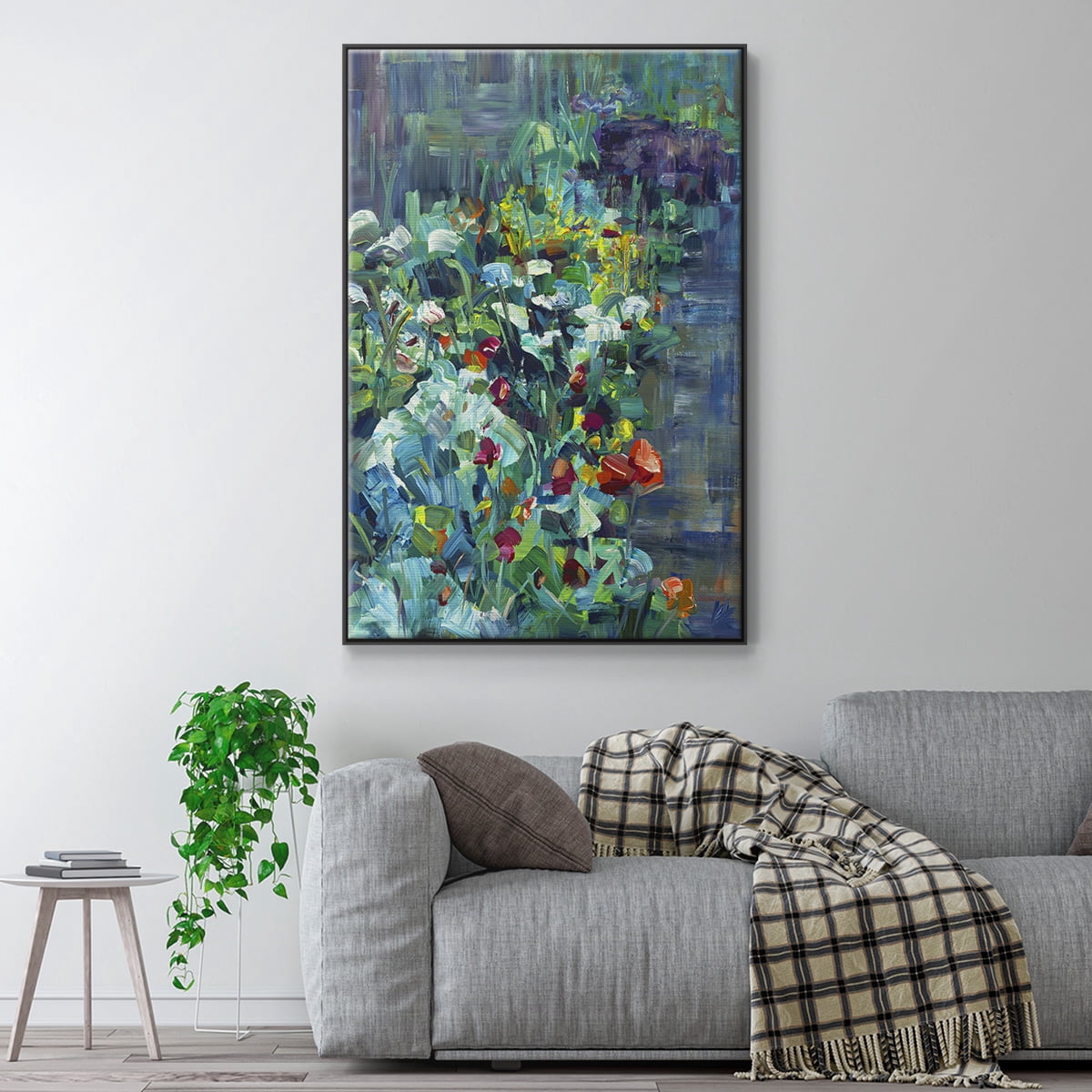 Lots of Love in the Garden Framed Premium Gallery Wrapped Canvas - Ready to Hang - 17 x 25 - Black Floating Frame