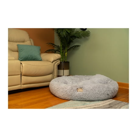 UPC: 0815481012561 | Dog Bed Cat Bed Donut  Long Faux Fur Pet Bed  Warm Donut Cuddler  Round Plush Dog Beds for Large Medium Dogs and Cats  Armarkat  C71