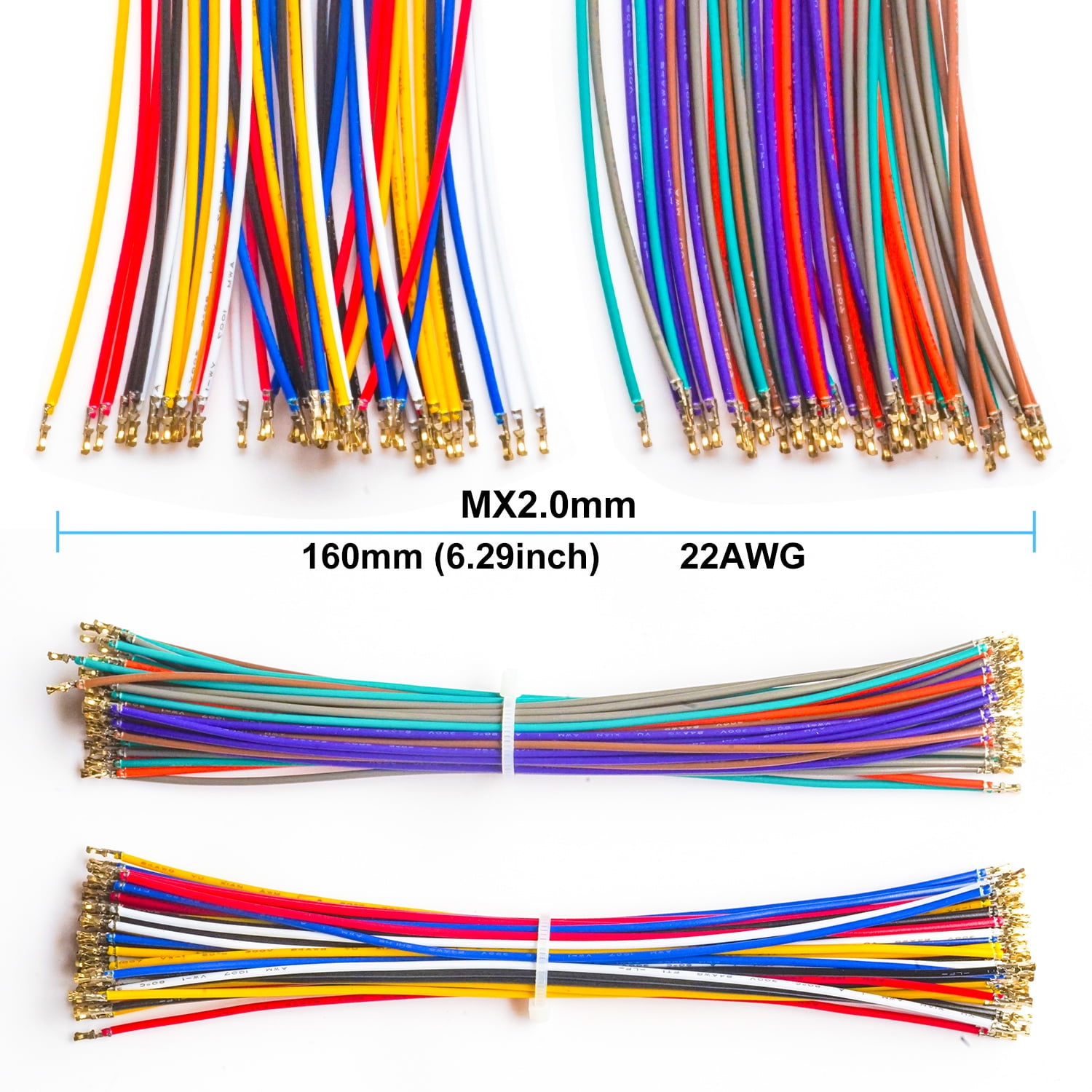 Keszoox Dupont 2.0mm Cable Connector Kit 24AWG Premium Pre-Crimped Cables