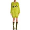 thumbnail image 2 of Dr. Seuss Women's Grinch Sleep Shimmer Lounger with Socks, 2 of 5