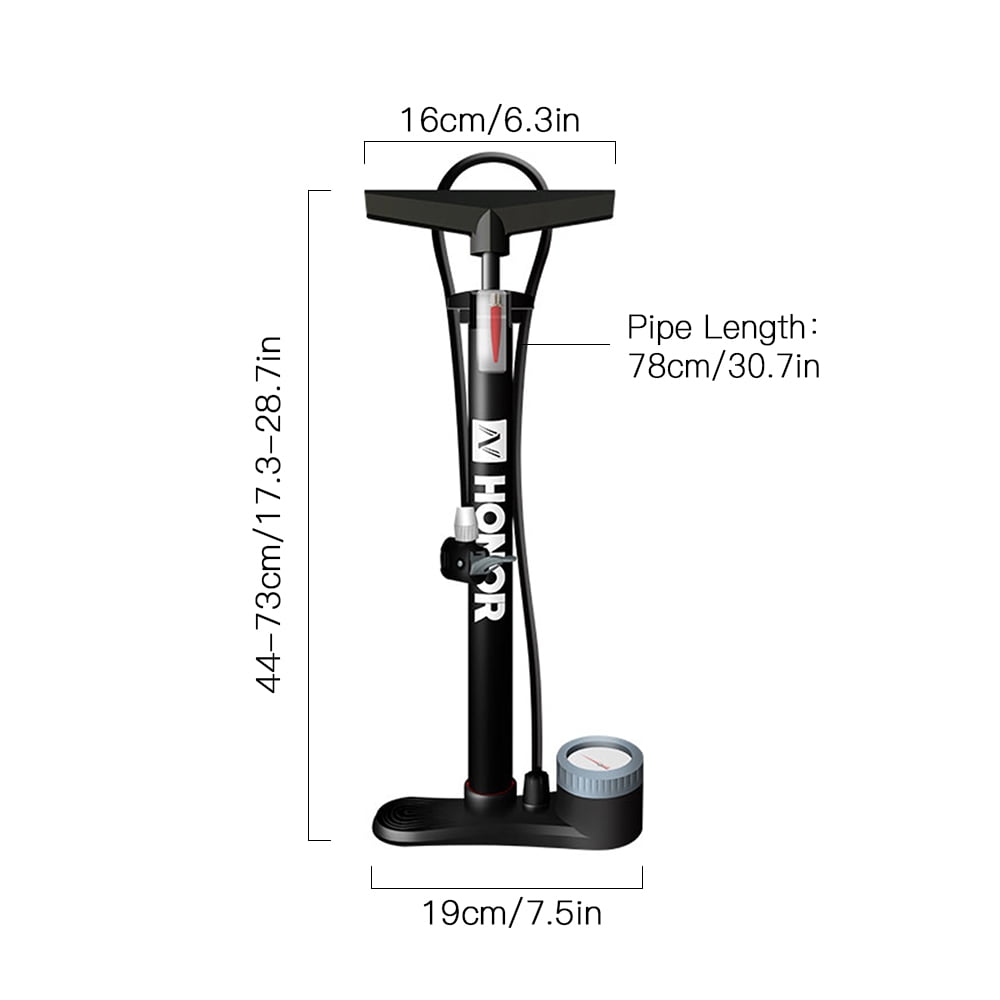 Letton Bike Floor Pump, Portable Bike Tyre Pump 160PSI/11Bar With