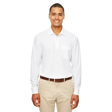 Ash City - Core 365 Polo Piqué à Manches Longues Performance pour Adulte avec Poche