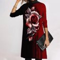 thumbnail image 3 of Vestido suelto de manga larga con cuello alto y manga larga para mujer con estampado informal a la moda Fridja  NMB1163, 3 of 4
