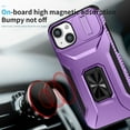 thumbnail image 6 of Allytech Shockproof Back Case for Apple iPhone 15 Plus, Military Grade Protective With Ring Holder Stand Compatible with Car Mount Anti-slip Hybrid Rugged Bumper Phone Cover for Men Boys -Purple, 6 of 8