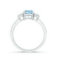 thumbnail image 2 of Angara Natural 0.72 Ct. Aquamarine with Diamond Classic Ring in 14K White Gold for Women (Ring Size: 11.5), 2 of 9