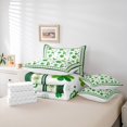 thumbnail image 6 of jejeloiu Lucky Clover Leaves 7 Pieces Bedding Comforter Set,Happy St.Patrick Day Full Bedding Set,Green White Fitted Sheet Flat Sheet For Men Women,Luxury Bedroom Decor Reversible, 6 of 8