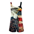 thumbnail image 4 of QATAINLAV Jumpsuit 4th of July, American Flag Graphic Jumpsuits Women's Casual Short Bib Romper Lightweight Linen Going Out Workout Jumpsuit with Pocket Multicolor L, 4 of 6