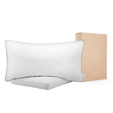 KFFKFF Set of 2 Queen Size Bed Pillows, Designed for Comfort and Support with Down Alternative Filling, Suitable for Various Sleeping Positions, Soft and Fluffy White Bedding for Home Use