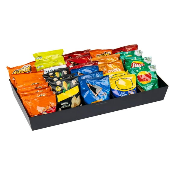 Mind Reader Plateau à Collations, Organisateur de Comptoir, Plateau à Collations, Garde-Manger, Salle de Pause, Cuisine, 61L x 30.5W x 8.3H cm, Noir