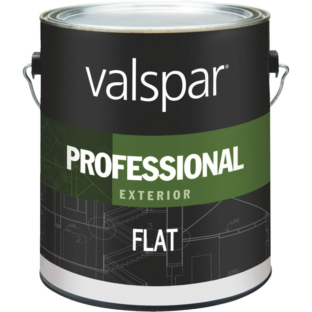 Valspar 12600 Exterior House Paint, Flat, White, 1 gal