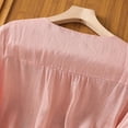 thumbnail image 6 of Boho Linen Tops for Women 3/4 Sleeve Embroidered Crew Neck Blouses Trendy Summer Casual Tops Pullover Shirts by Yigetop Pink 4XL, 6 of 6