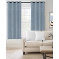 thumbnail image 2 of Vintage Sky Blue Blackout Curtains, Light Blocking Print Window Curtains, Farmhouse Retro Solid Color Linen Texture Thermal Insulated Window Drapes for Living Room 2 Panels, 84"W x 84"L, 2 of 9