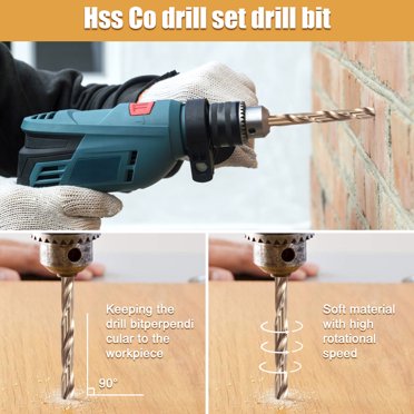 Drillforce 29-Piece Cobalt Drill Bit Set – HSS M35 Twist Bits – 1/16" To 1/2" By 1/64" – Professional Metal Drilling