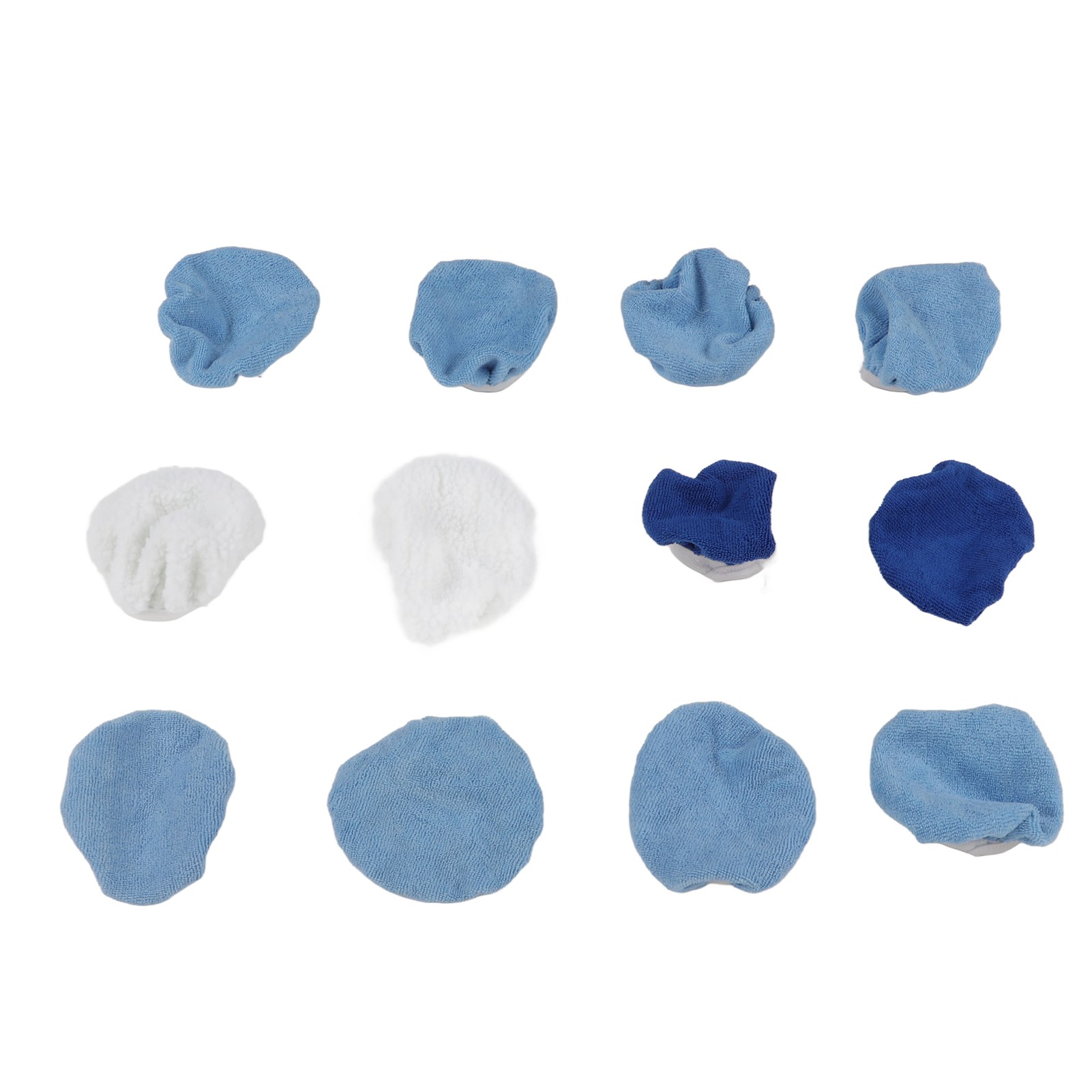 Blue Microfiber Car Polisher Pads - Elastic Band Bonnet Polishing Buffing Covers