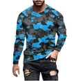 thumbnail image 3 of Jinhomg Long Sleeve Shirts for Men 2025 Trendy Camo Print Workout Tees Lightweight Comfy Crew Neck Pullover Tops Casual Daily Wear Fall Saving Blue S, 3 of 6