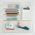 thumbnail image 3 of Martha Stewart Kerry Plastic Stackable Office Desk Drawer Organizers with Gold Trim, Various Sizes, Set of 5, 3 of 11