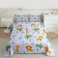 thumbnail image 2 of Homewish Hawaii Coconut Tree Full Size Comforter Sets,Safari Giraffe Lion Bedding Comforter Set,Purple Green Orange Bedding Sets For Girl Boy,Ultra Soft Home Decor Reversible,3 Pieces, 2 of 8