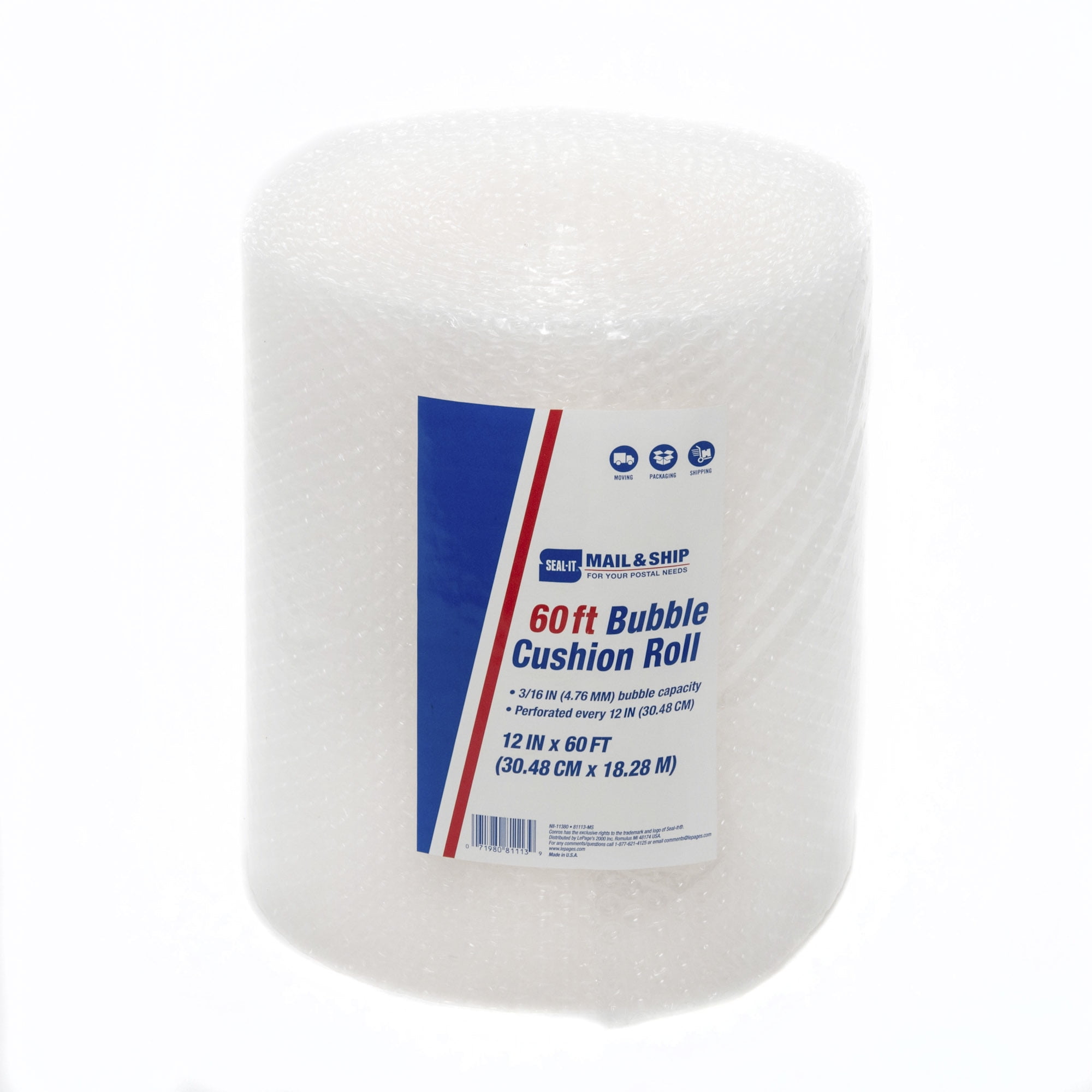 ZV 1/2" x 12" x 500' 500FT Large Clear Bubble Padding Cushioning Wrap Roll 