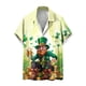 thumbnail image 1 of Camisas de Manga Corta de los Hombres Botón de Impresión Del Día de San Patricio Blusa de Cuello Casual, Spandex de Poliéster para las Vacaciones, 1 of 9