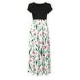 thumbnail image 4 of Empire Waist Dresses for Women 2024 Short Sleeve Crewneck Floral Maxi Long Dress Summer Fashion Casual Sun Boho Dresses, 4 of 4