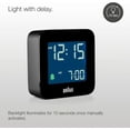 thumbnail image 5 of Braun Digital Travel Alarm Clock with Snooze, Compact Size, Negative LCD Display, Quick Set, Crescendo Beep Alarm in Black, model BC08B., 5 of 8