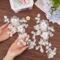 thumbnail image 6 of 2Pcs 3D Sequins Embroidered Lace Applique Flowers Sew on Trim Patches Glitter Beaded Floral Collar Fabric Craft Decoration Patch, 6 of 9