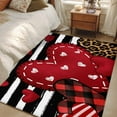 thumbnail image 5 of Valentine's Day Washable Area Rug 4 x 6 ft Red Stripes Love Plaid Heart Black Stripes Leopard, Soft Non Slip Rugs Stain Repellent Indoor Felt Carpet for Living Dining Room Bedroom Home Office, 5 of 9