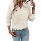 thumbnail image 1 of Camisas de Mujer con Botones, Larga, Cuello en V, Estilo Informal de Negocios, Blusas Lisas. Albaricoque M, 1 of 10