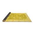 thumbnail image 2 of Ahgly Company Indoor Square Oriental Yellow Traditional Area Rugs, 7' Square, 2 of 4
