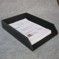 thumbnail image 3 of 2X PU Leather Collection Letter Tray, Document Desk Organizer,Stackable Office File Document Tray Holder (Black), 3 of 8